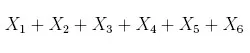 Equation adds six different values of X together