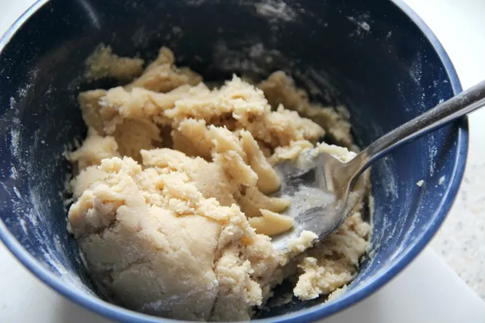 Mixing Cookie Dough Recipe with a fork