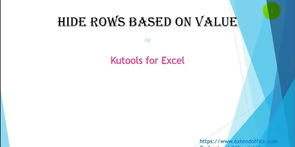 How to hide certain rows in Excel based on cell value
