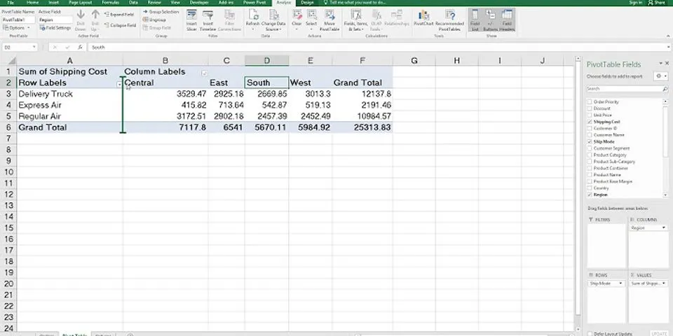 How to reorder columns in pivot table